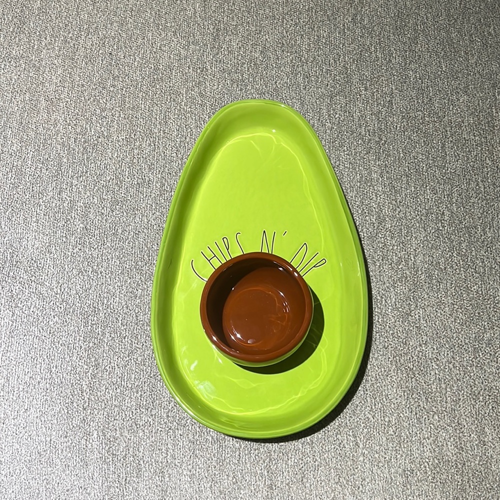 Rae Dunn Chips and Dip Avocado Serving Tray
